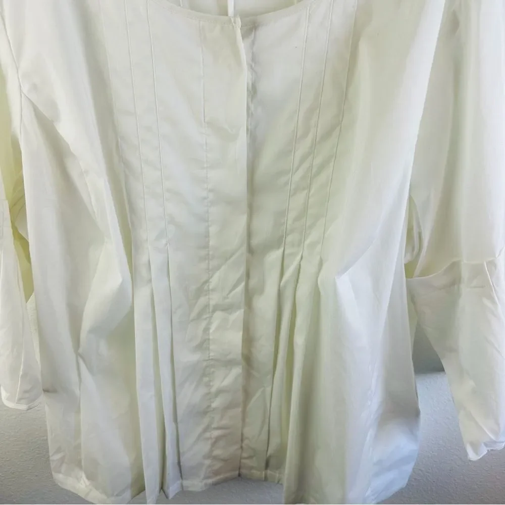 Avenue‎ White Pleated Long Sleeve Shirt Size 22/24